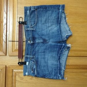 Joe's Denim Micro Shorts Factory Frayed Size 31 Stoned Washed Five Pocket